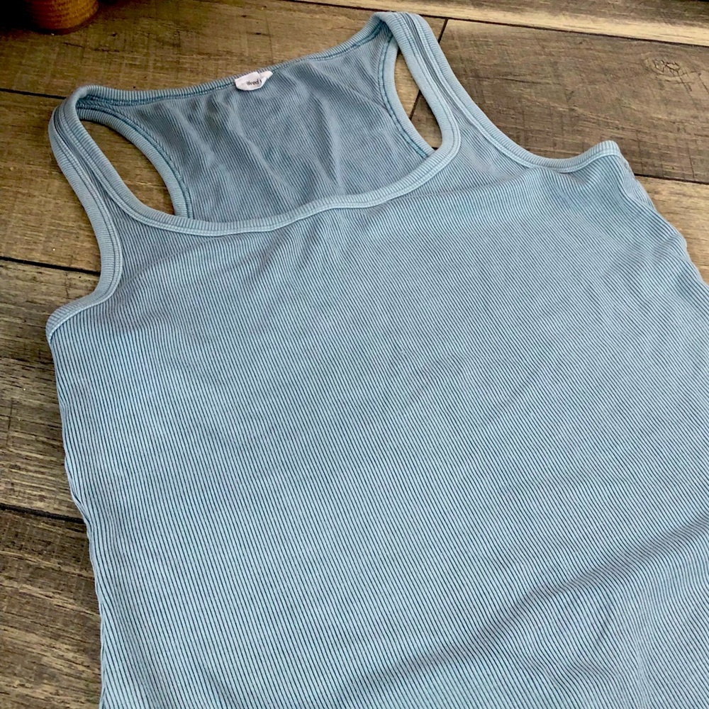 Aritzia Wilfred Bodysuit Size Large Sage Green Ribbed Thong Bodysuit
